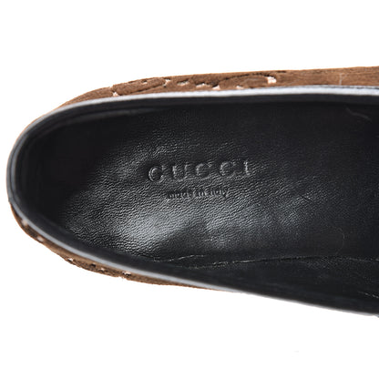 Gucci Velvet GG Monogram Horsebit Womens Jordaan Loafers 35.5 Brown Black 7 of 9