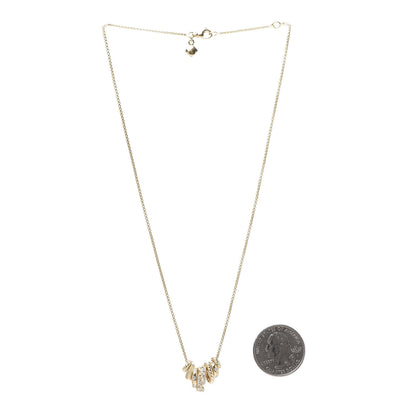David Yurman 18K Yellow Gold Diamond Stax Rondelle Pendant Necklace 3 of 5