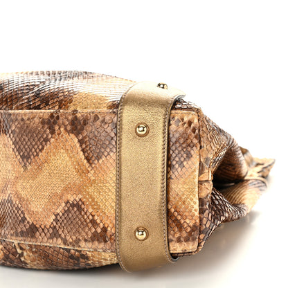 Gucci Metallic Snakeskin Medium Pelham Tote Gold 10 of 13