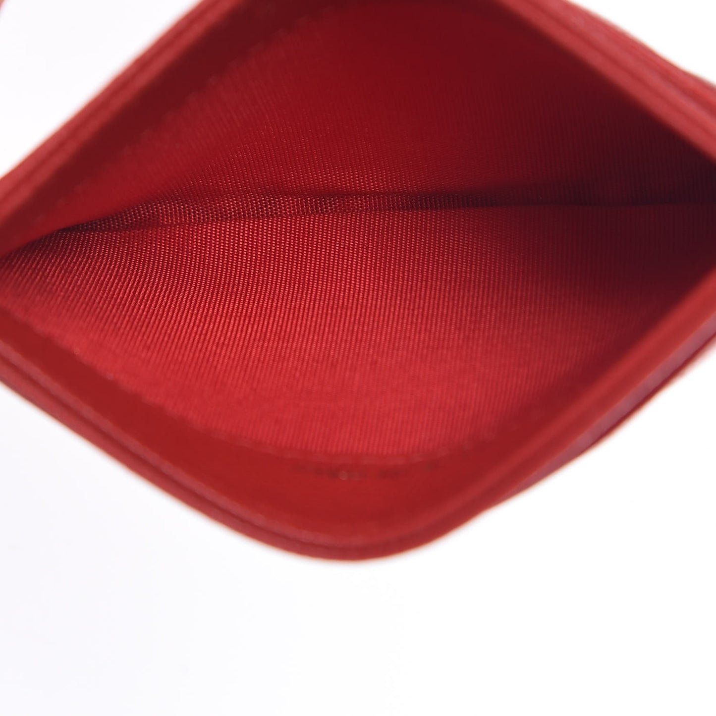 Caviar Camellia Embossed Card Holder Red