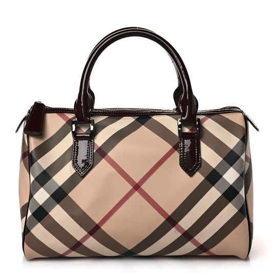 Nova Check Patent Small Chester Bowling Bag Dark Red