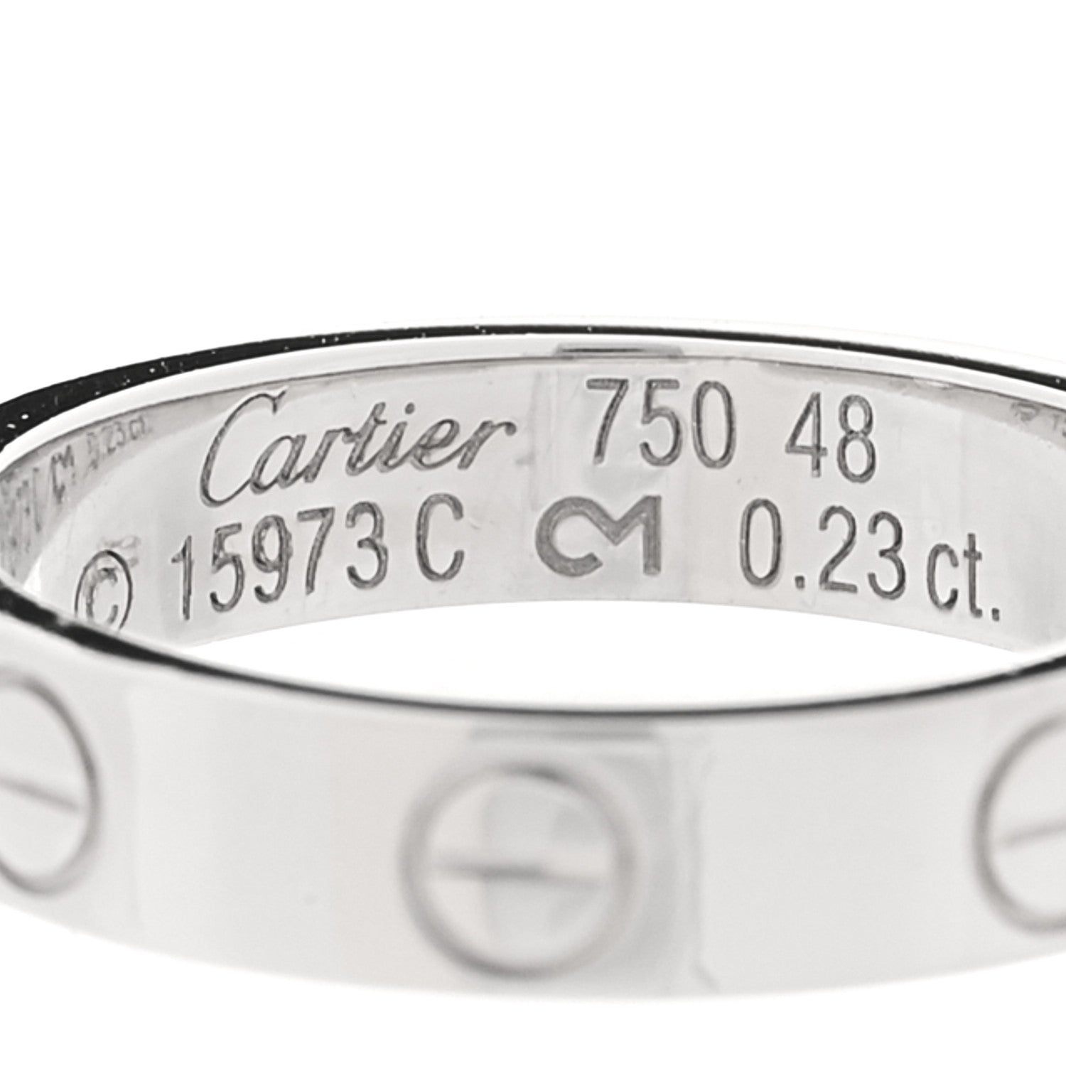 Cartier 18K White Gold Diamond LOVE Solitaire Engagement Ring 48/4.5 4 of 4