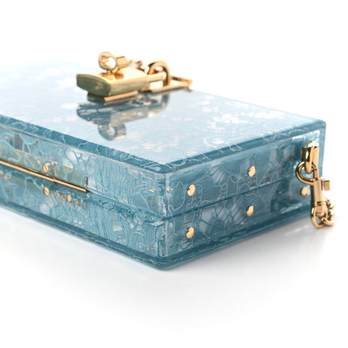Plexiglass Dolce Box Clutch Blue