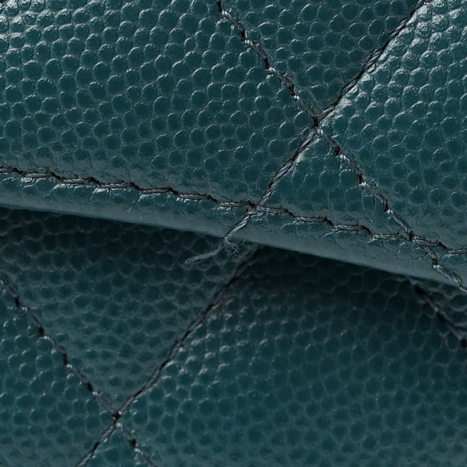 Chanel Caviar Quilted Large Gusset Flap Wallet Dark Turquoise 9 of 15
