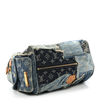 Louis Vuitton Denim Patchwork Speedy 30 Blue 4 of 14