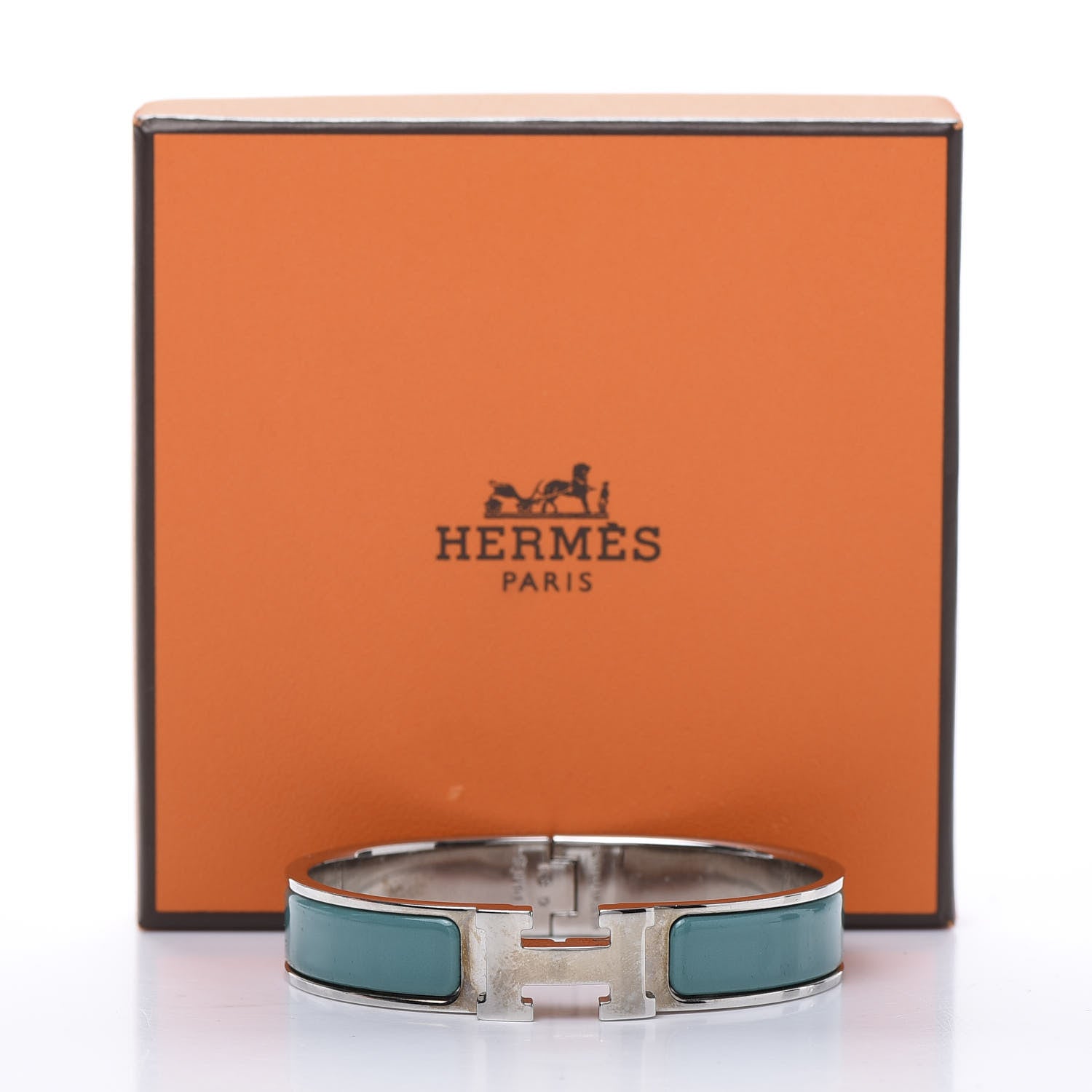 Hermes Enamel Narrow Clic Clac H Bracelet PM Bleu Canard 5 of 5