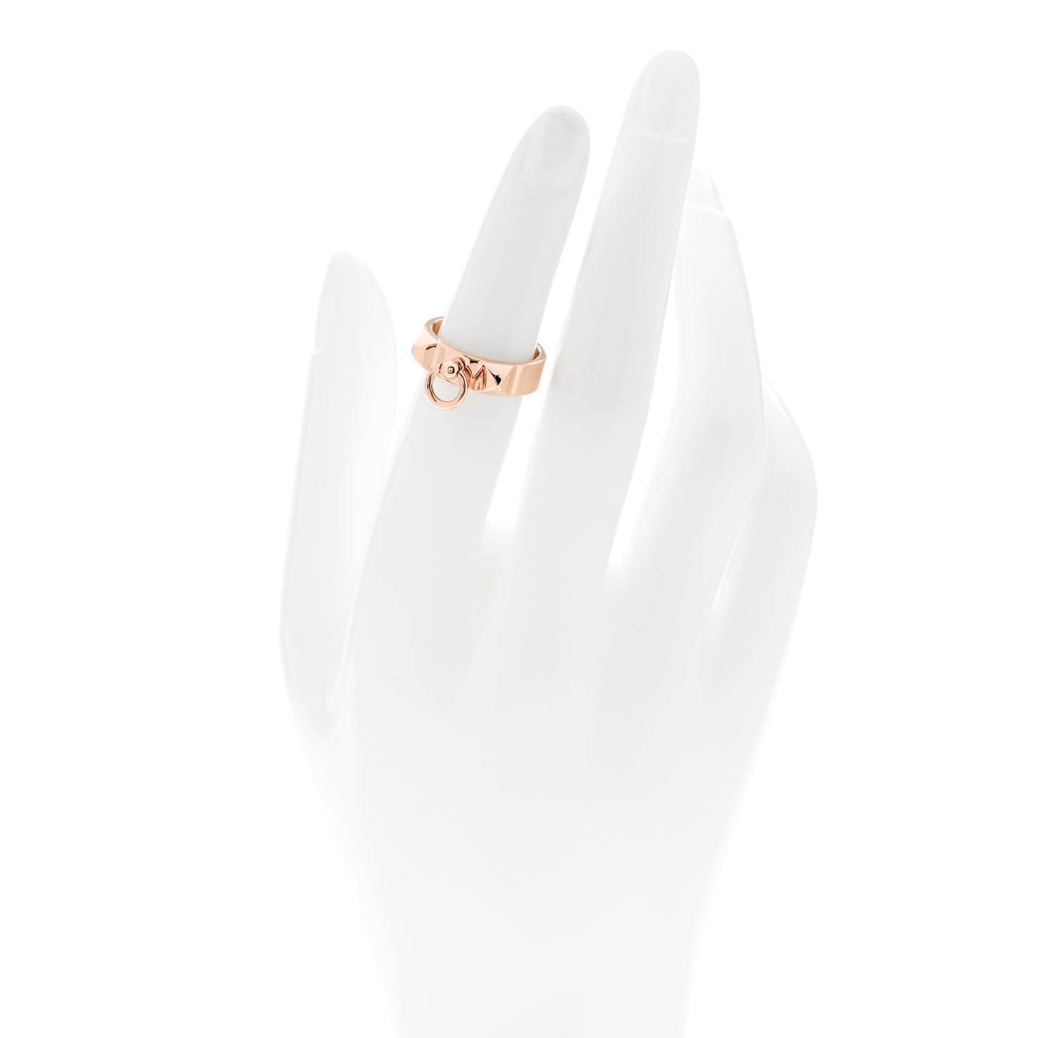 Hermes 18K Rose Gold PM Collier De Chien Ring 50 5.25 2 of 5