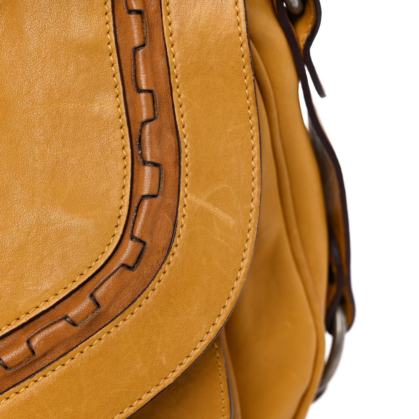 Calfskin Medium Gaucho Double Saddle Bag Yellow