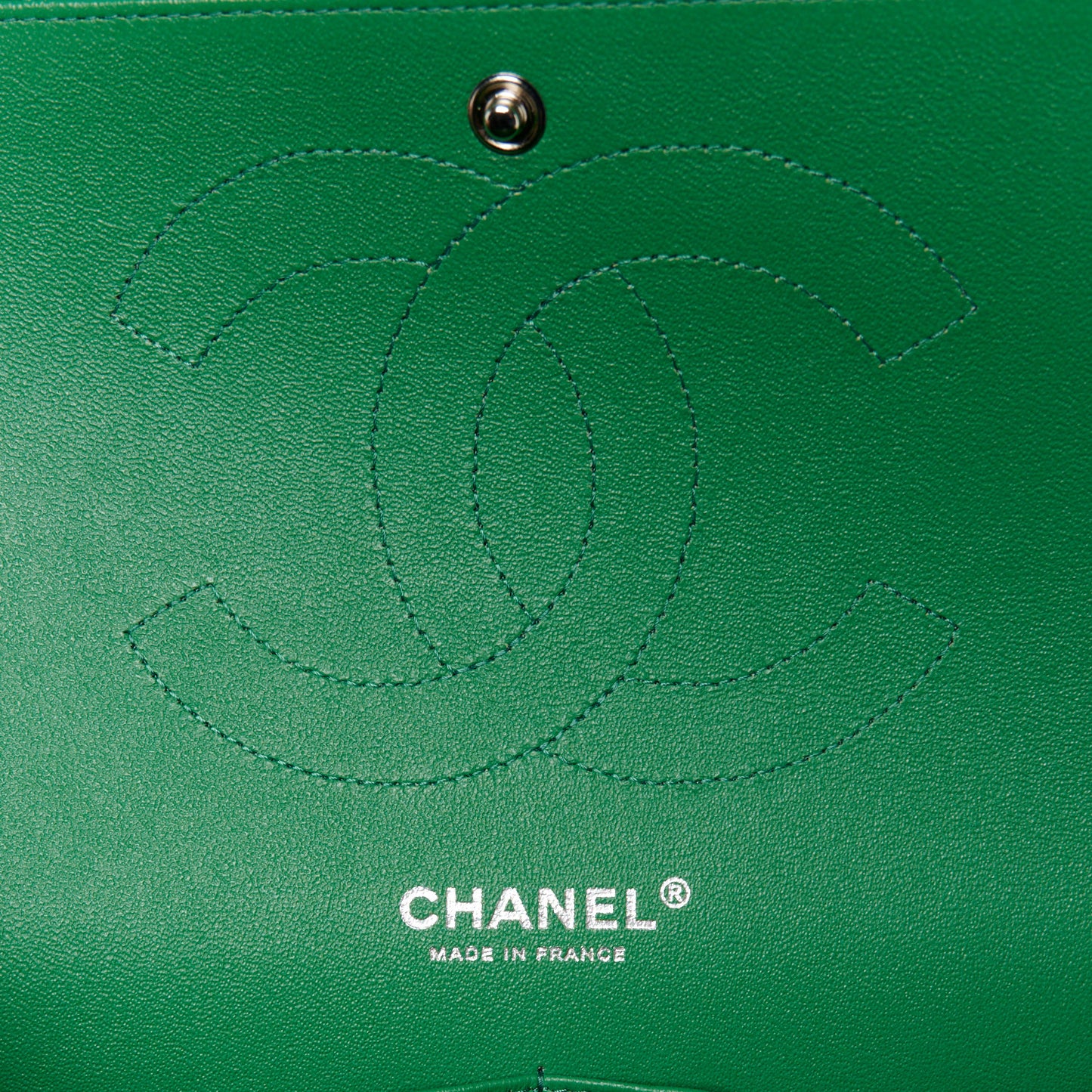 Caviar Quilted Jumbo Double Flap Green