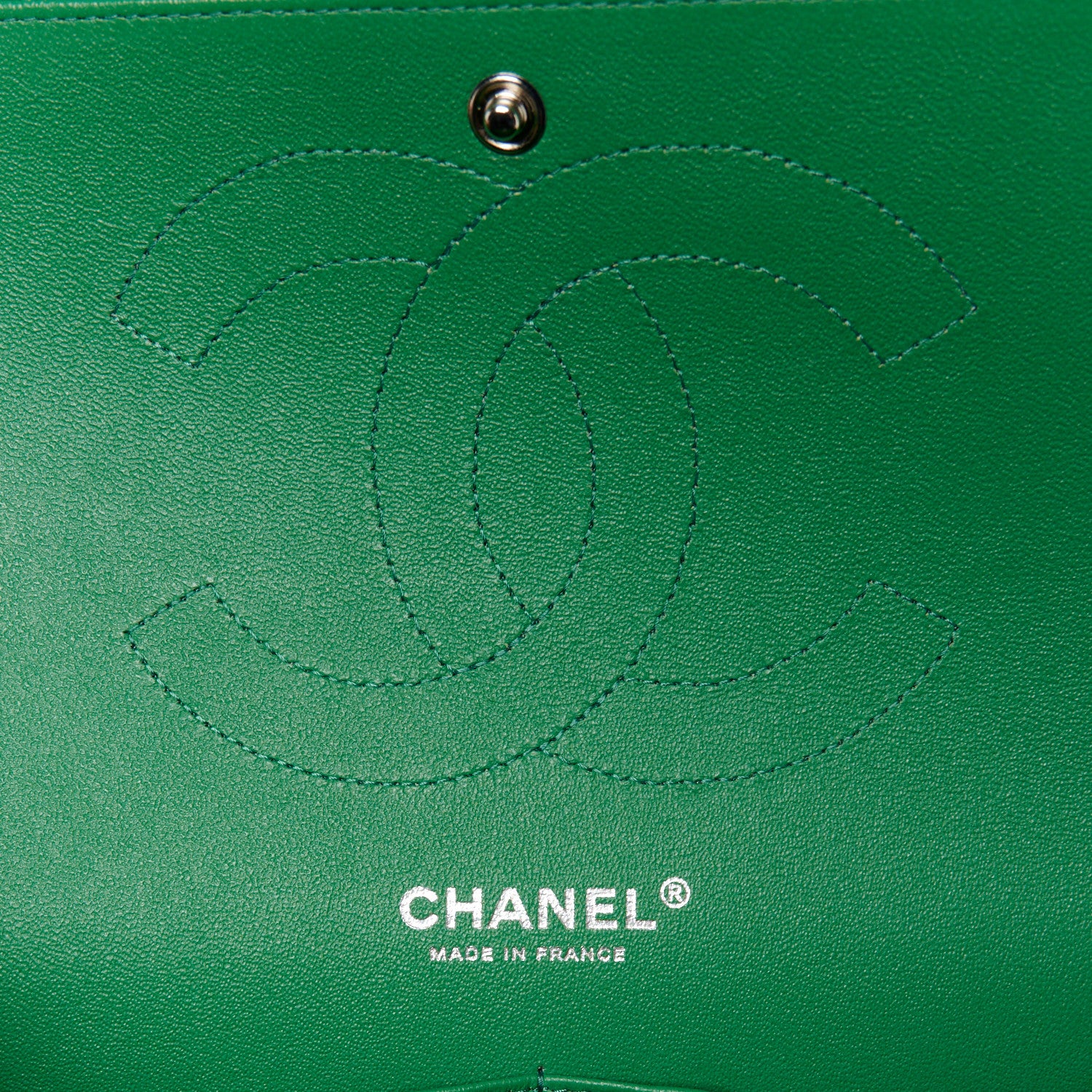 Chanel Caviar Quilted Jumbo Double Flap Green 6 of 11