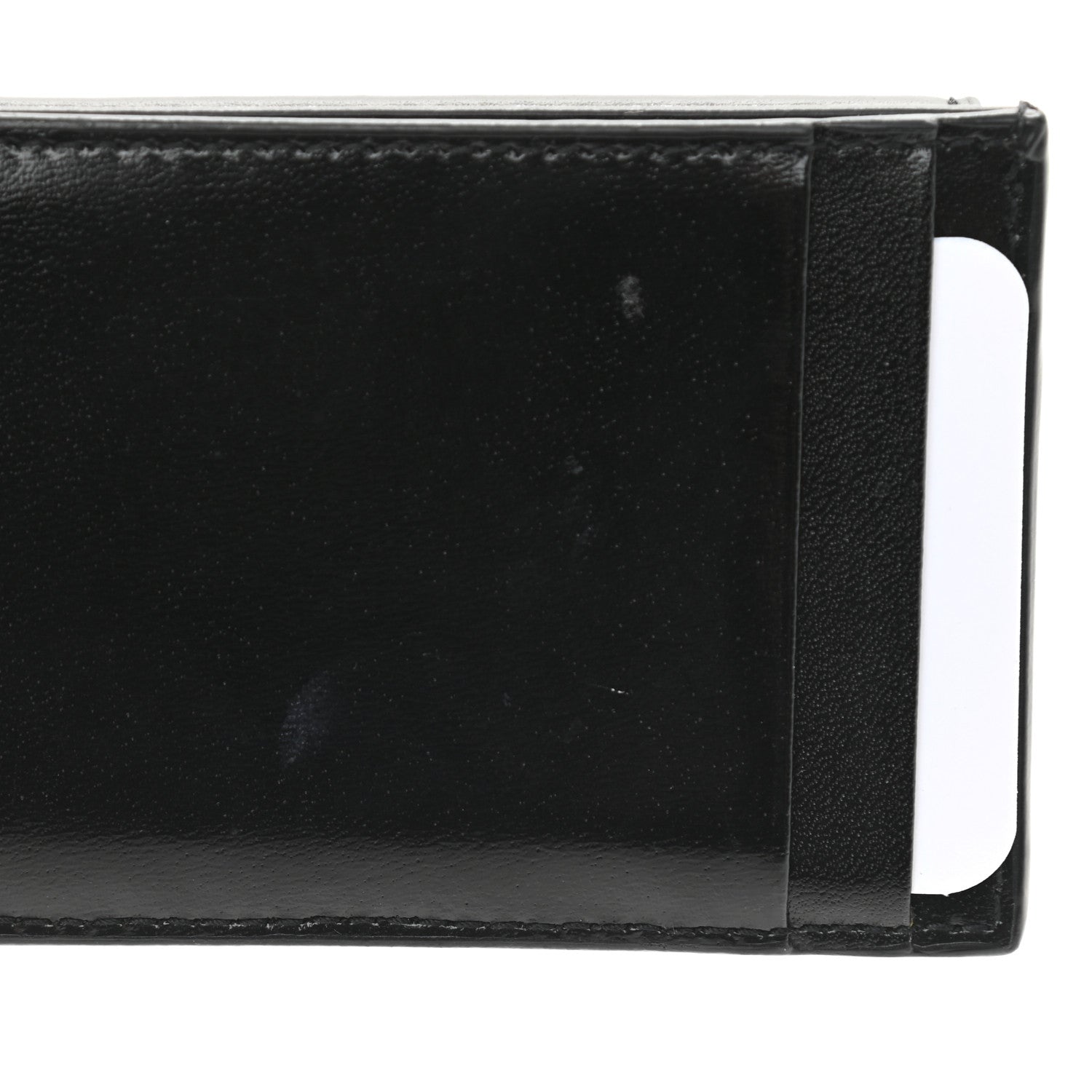 Saint Laurent Calfskin Uptown Monogram Card Case Black 9 of 10
