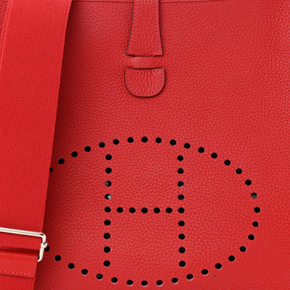 Hermes Taurillon Clemence Evelyne III GM Rouge Casaque 7 of 9