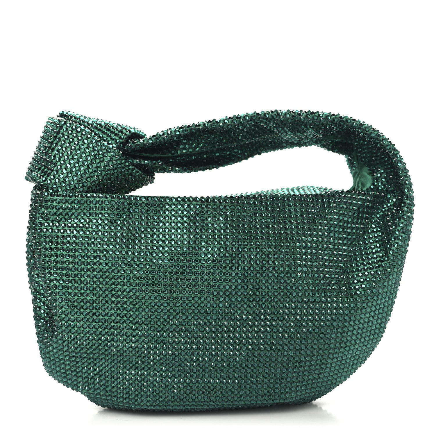 Bottega Veneta Crystal Embellished Satin Mini Hotfix Jodie Emerald
