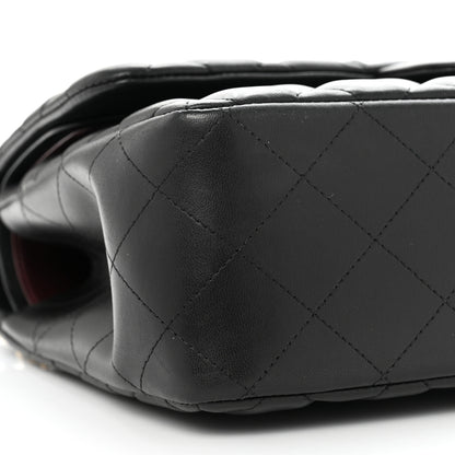 Chanel Lambskin Quilted Jumbo Double Flap Black 9 of 10