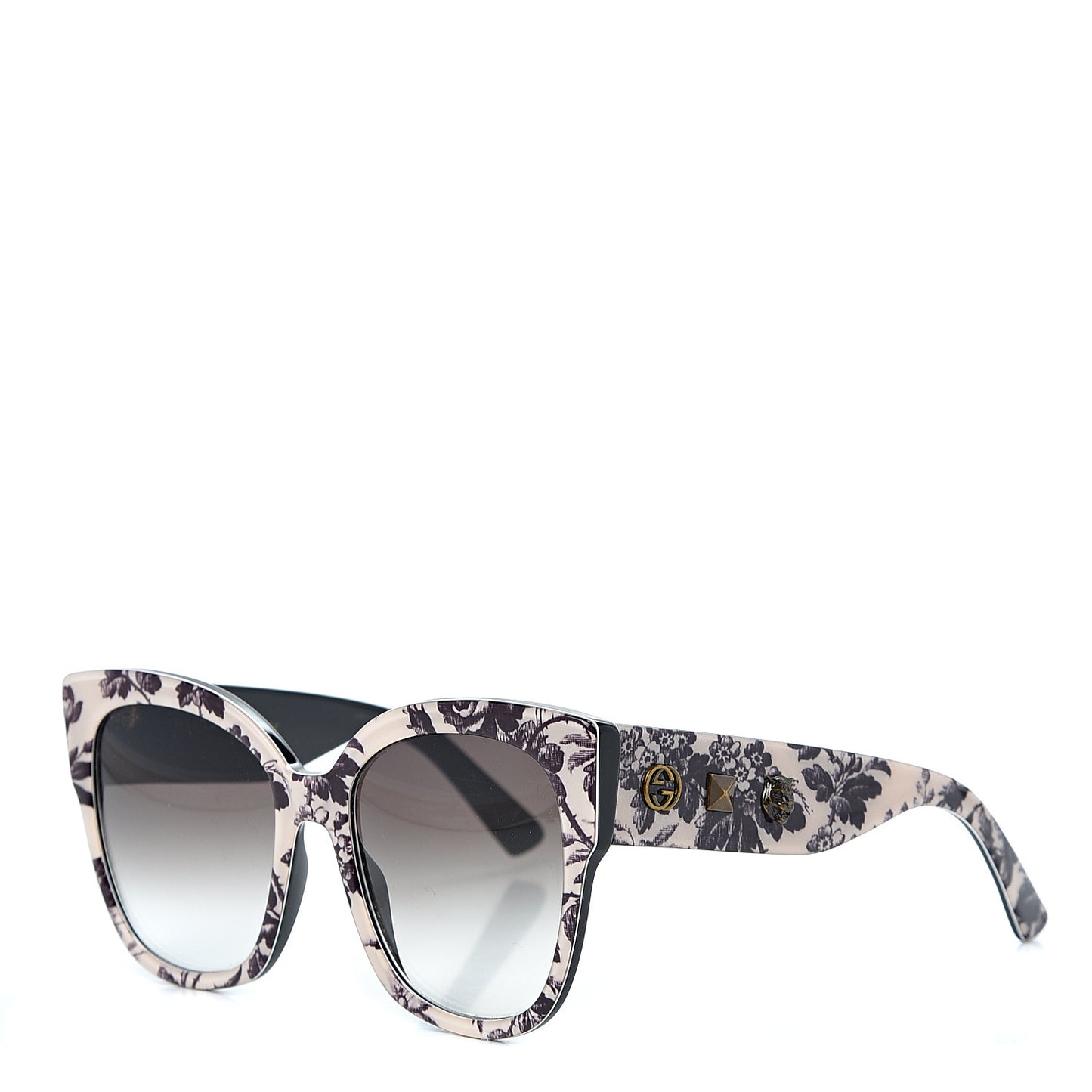 Acetate Herbarium Print Square Frame Sunglasses GG0059S White