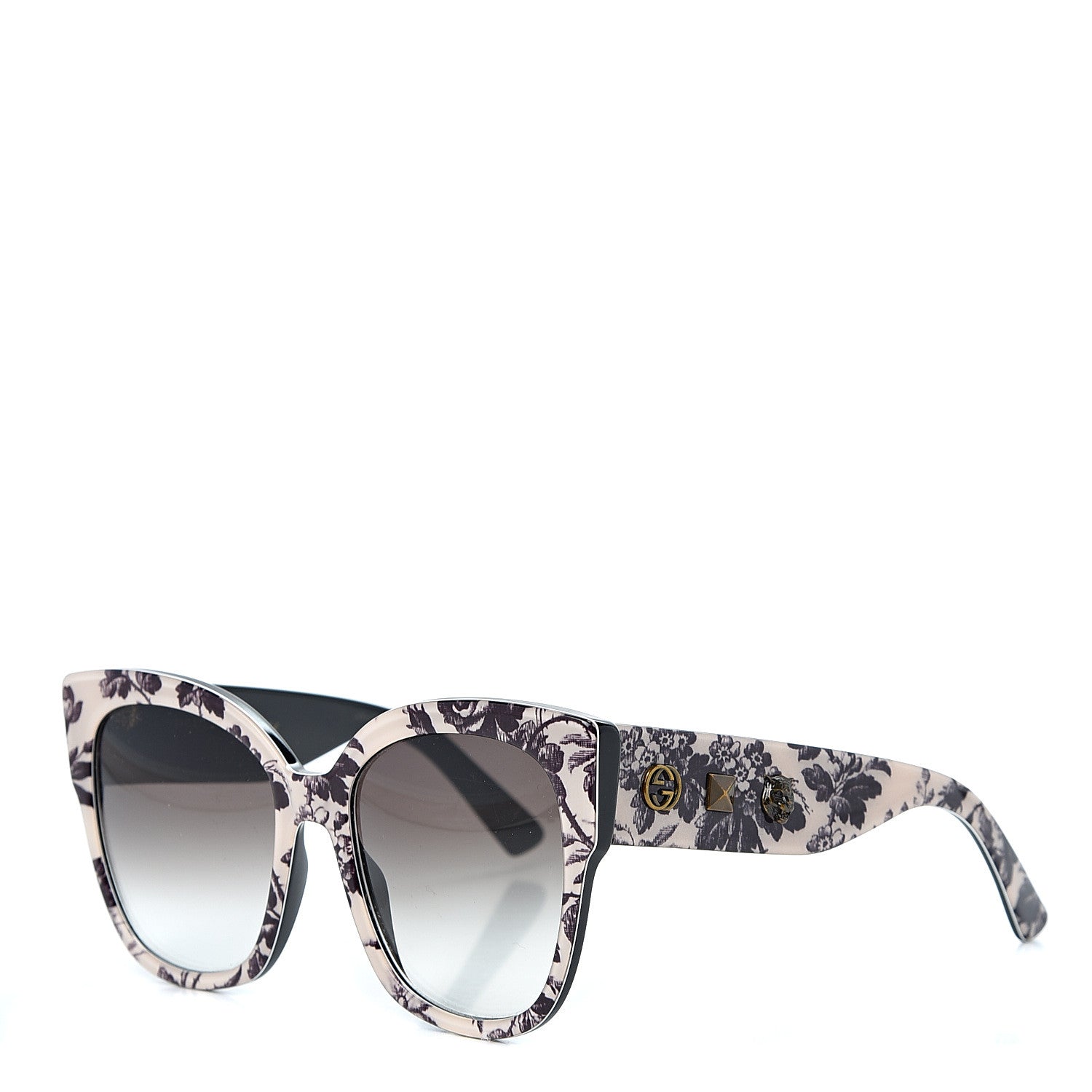 Gucci Acetate Herbarium Print Square Frame Sunglasses GG0059S White 1 of 7