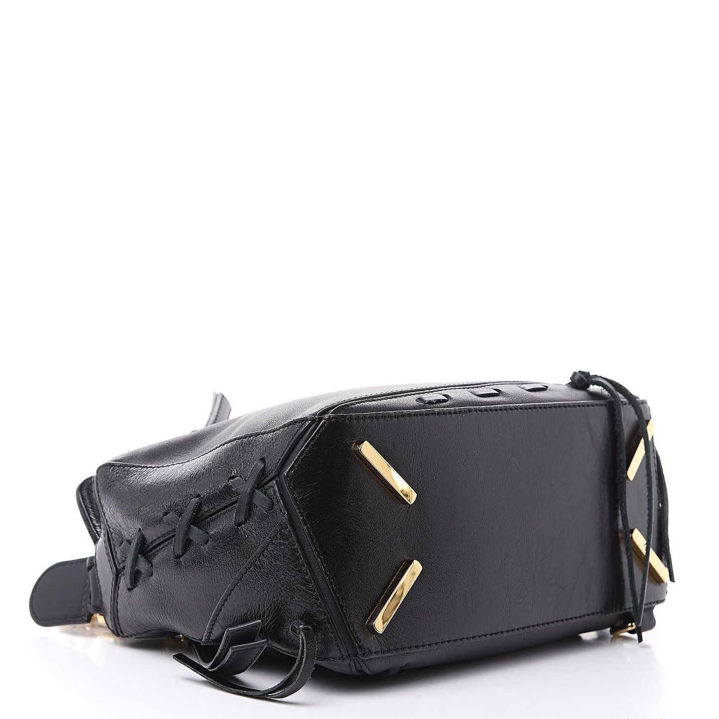 Calfskin Small Whipstitch Puzzle Bag Black