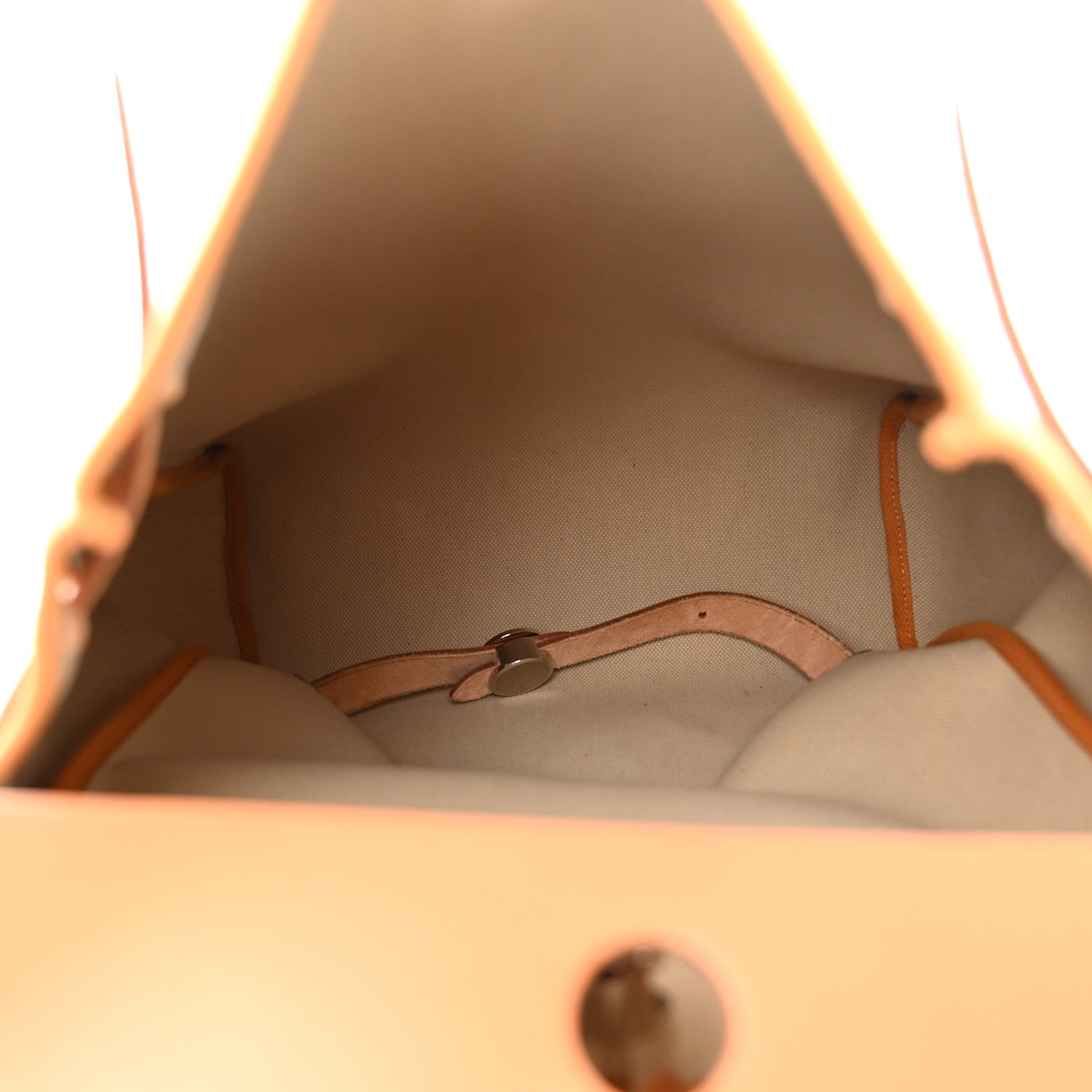 Hermes Military Toile Vache Hunter Herbag a Dos Zip Retourne Beton Naturel Sable 6 of 15