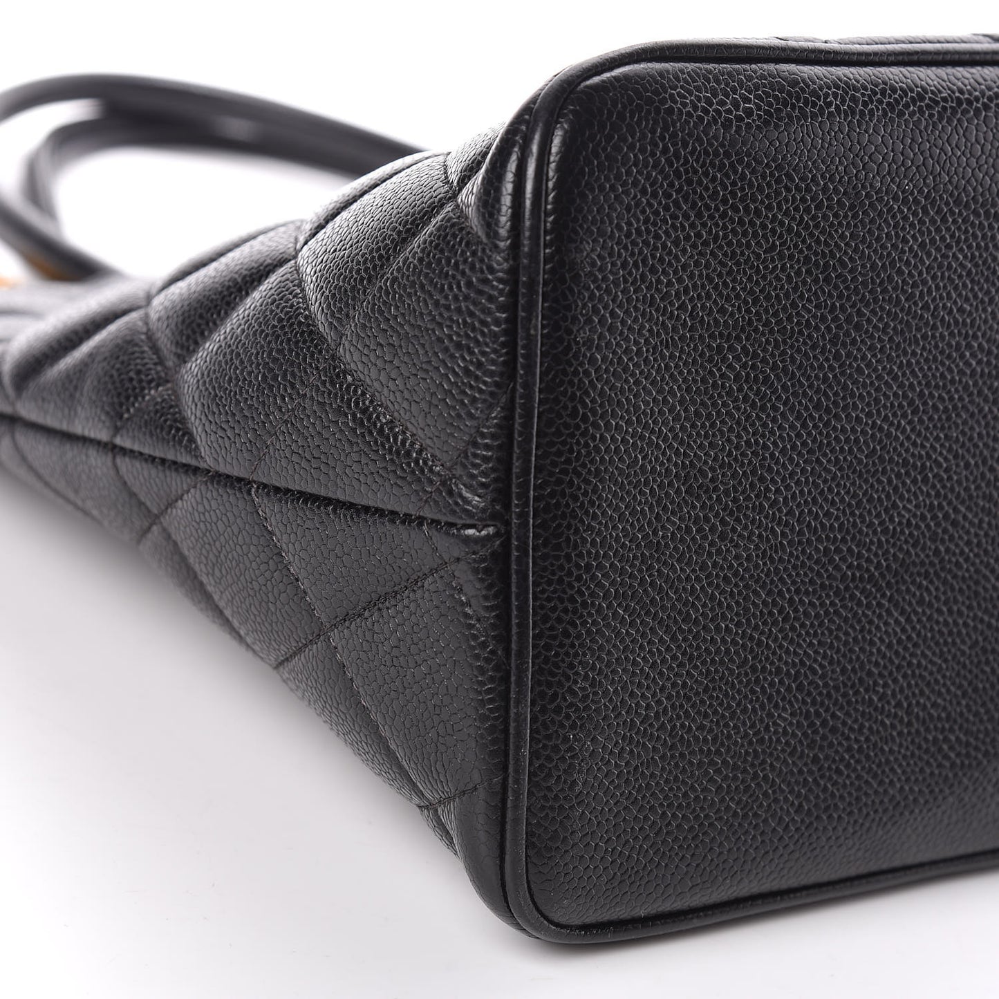 Caviar Quilted Medallion Tote Black