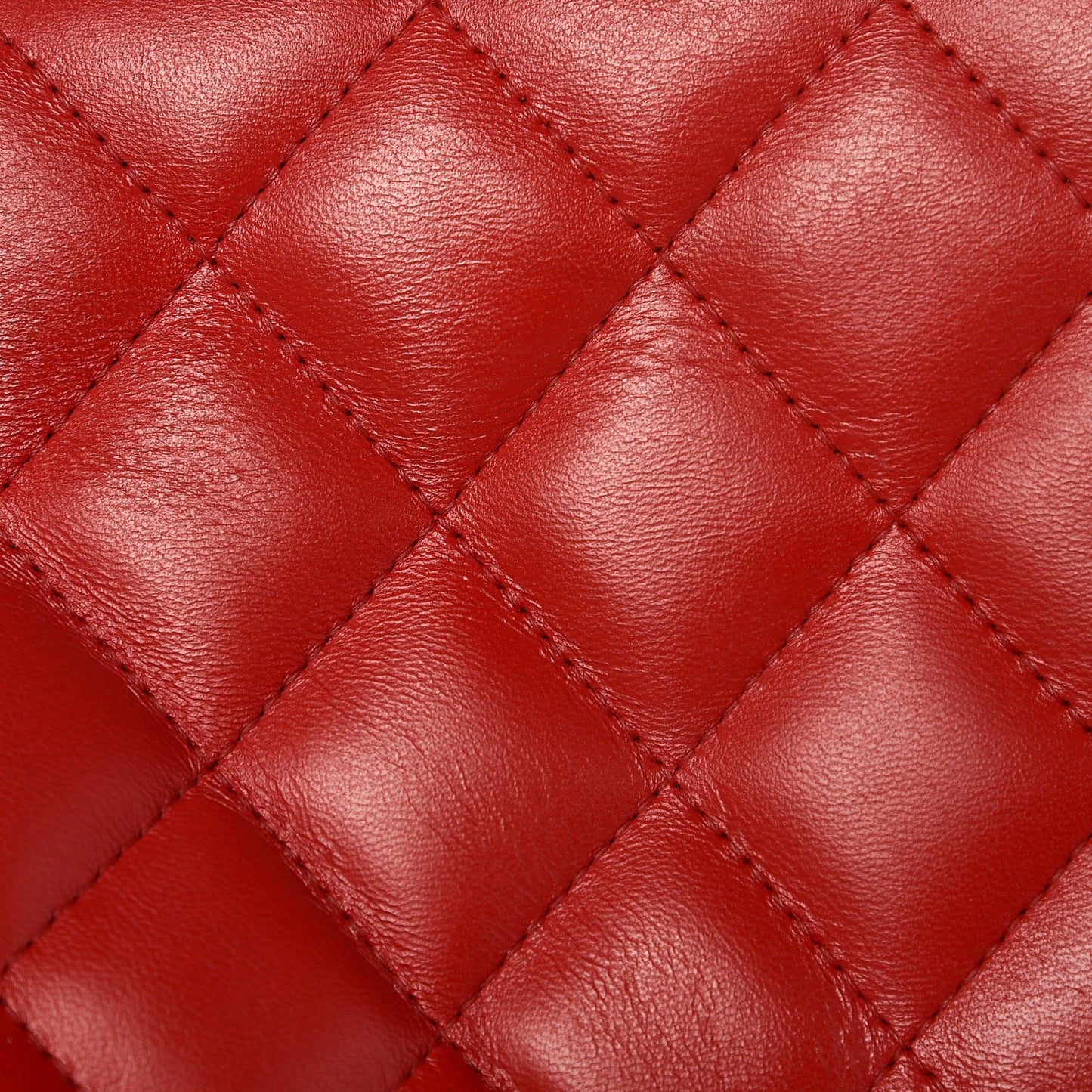 Lambskin Quilted Jumbo Double Flap Red