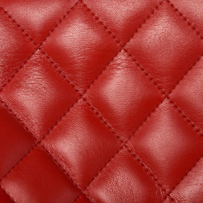 Chanel Lambskin Quilted Jumbo Double Flap Red 11 of 11