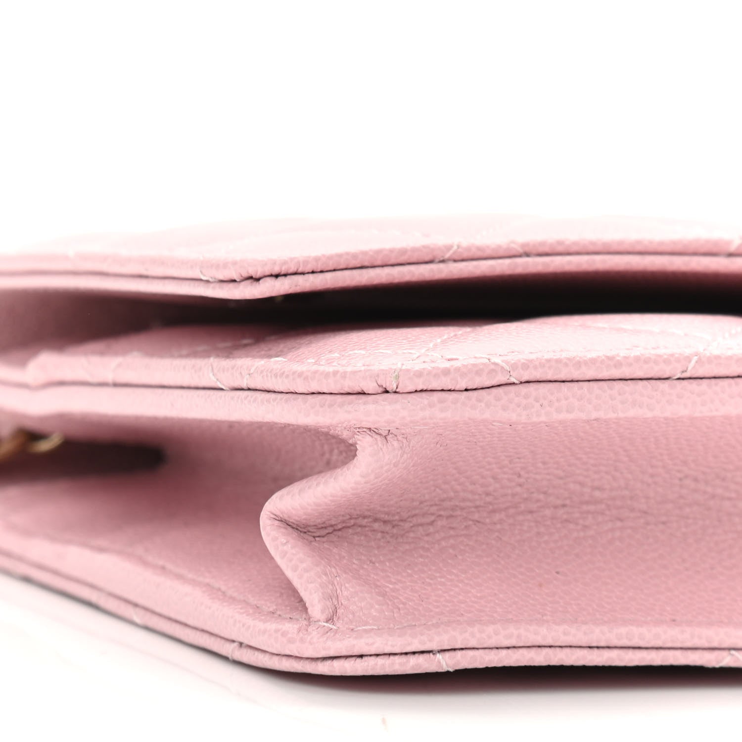 Chanel Caviar Quilted Studded CC Wallet on Chain WOC Light Pink 9 of 11