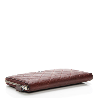 Chanel Caviar Quilted Large Zip Around Organizer Wallet Dark Red 4 of 13