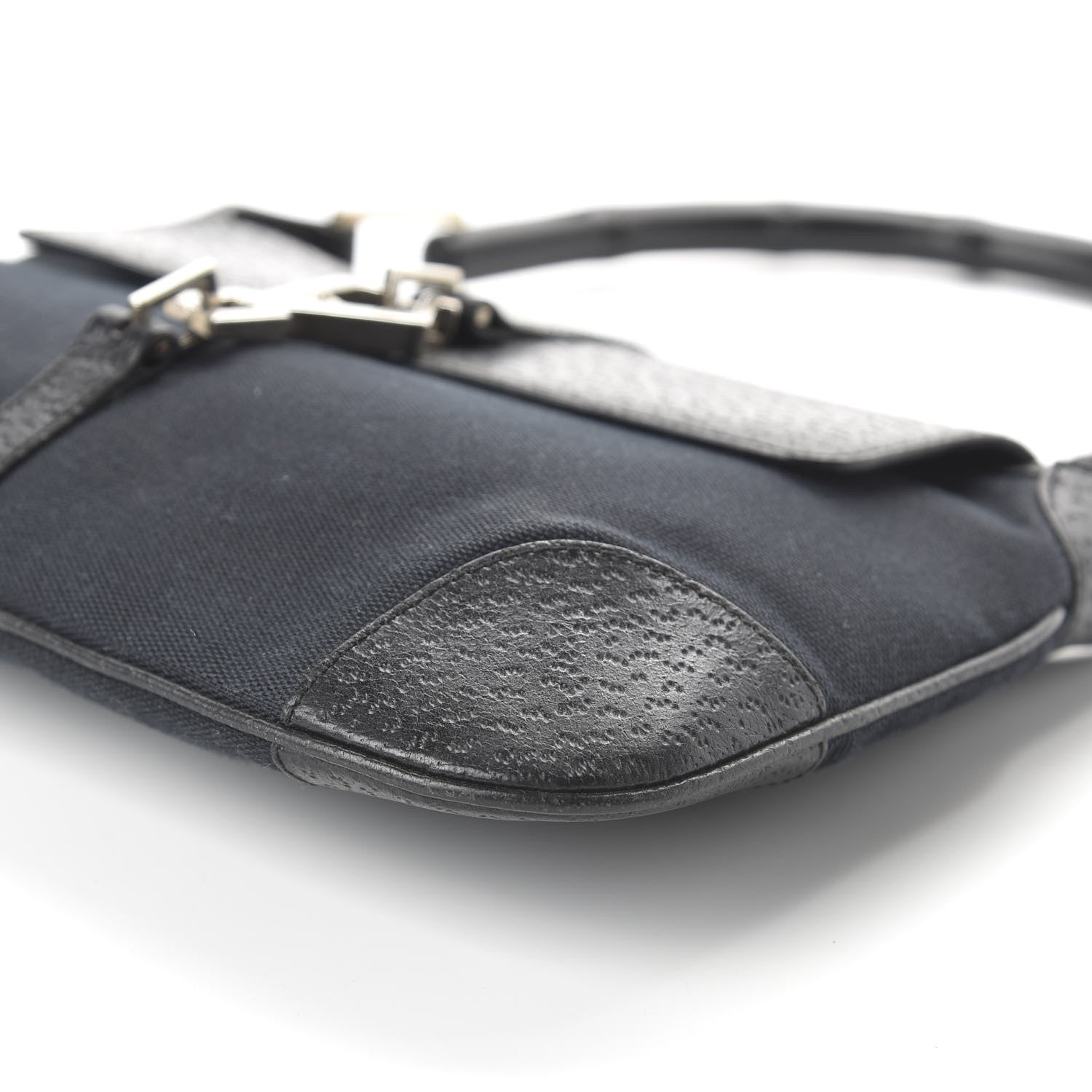 Gucci Calfskin Bamboo Handle Jackie O Hobo Black 7 of 10