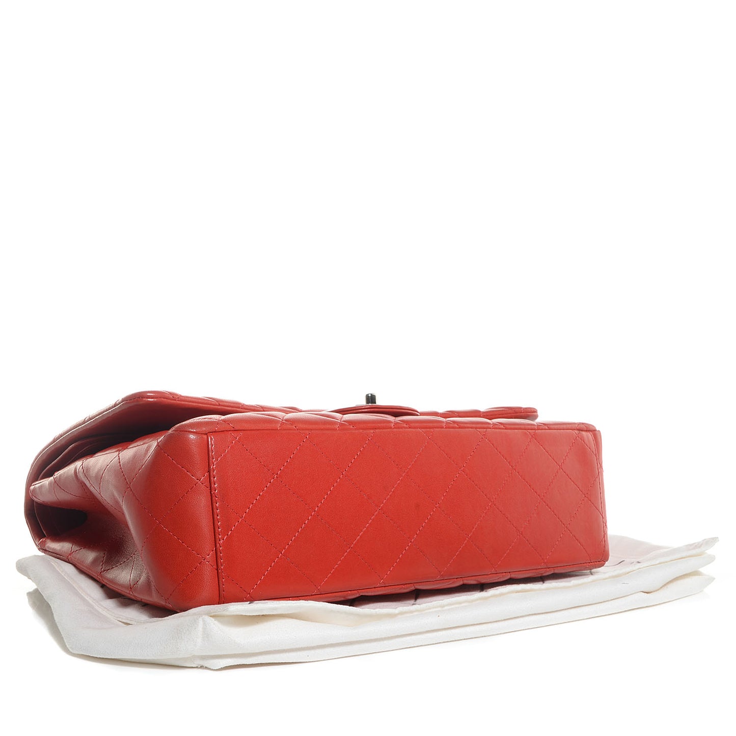 Lambskin Quilted Maxi Double Flap Red
