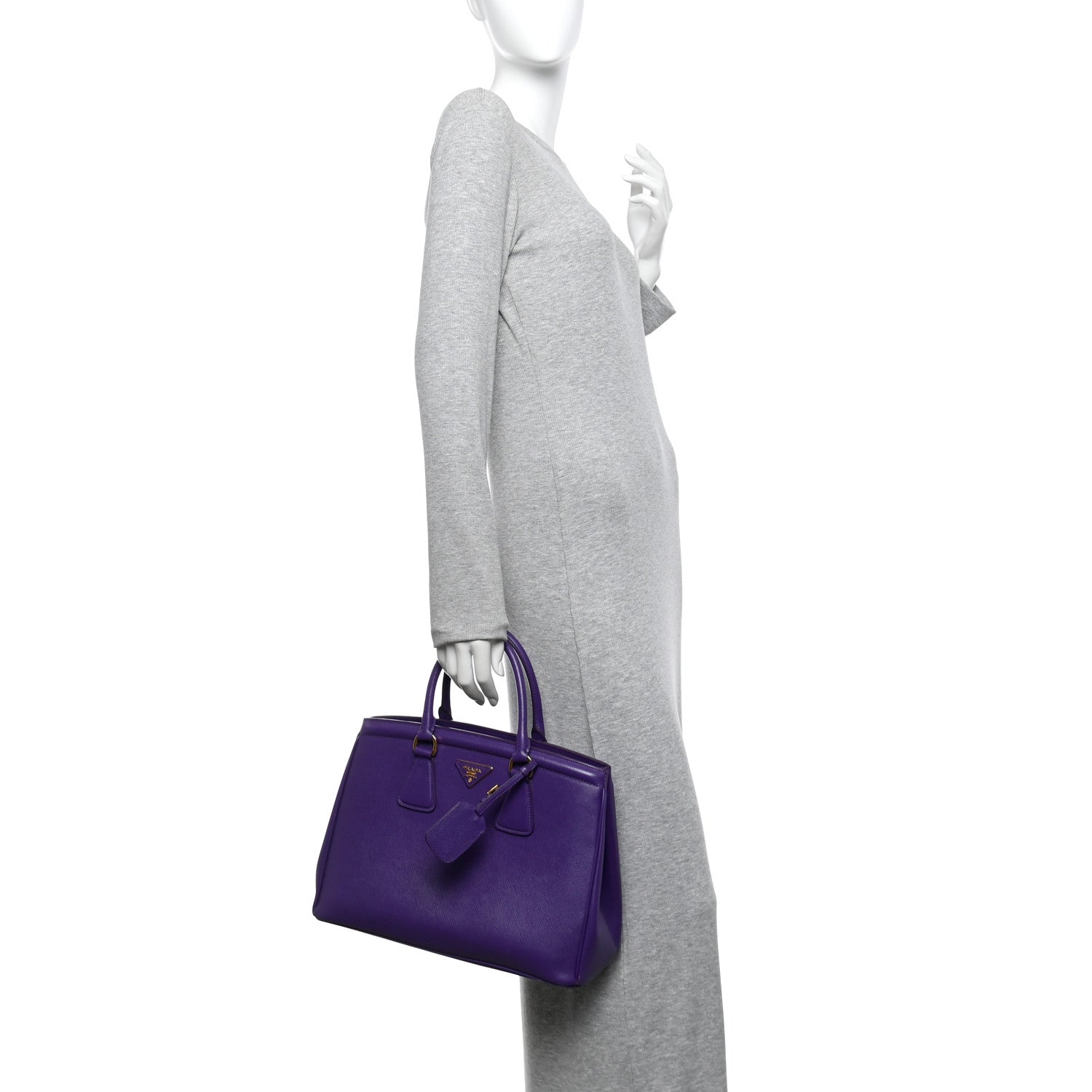 Prada Saffiano Lux Parabole Tote Viola 2 of 9
