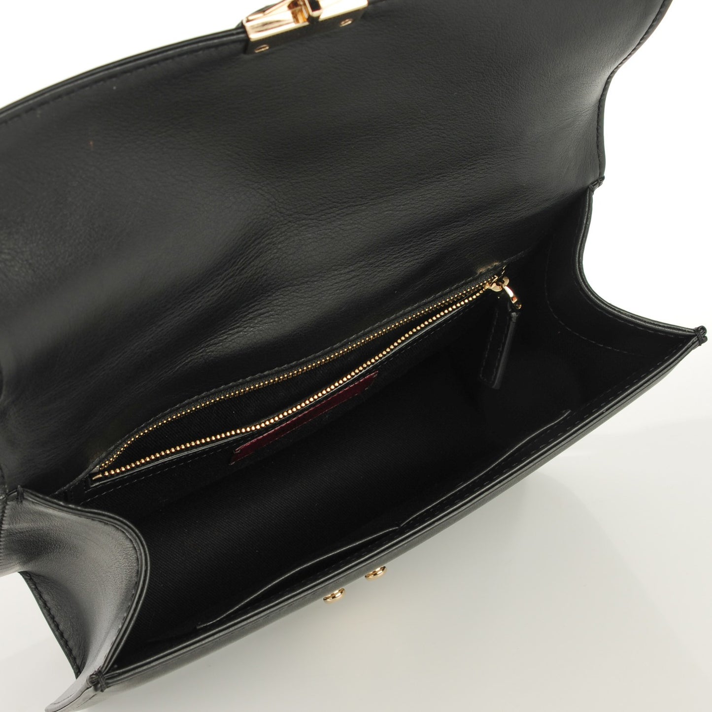 Vitello Medium Glam Lock Rockstud Flap Black