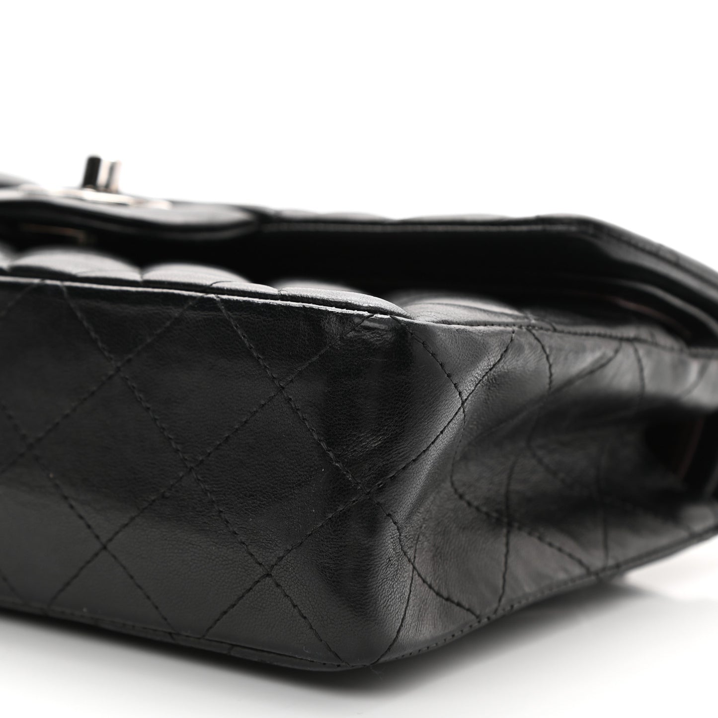 Lambskin Quilted Small Double Flap Black