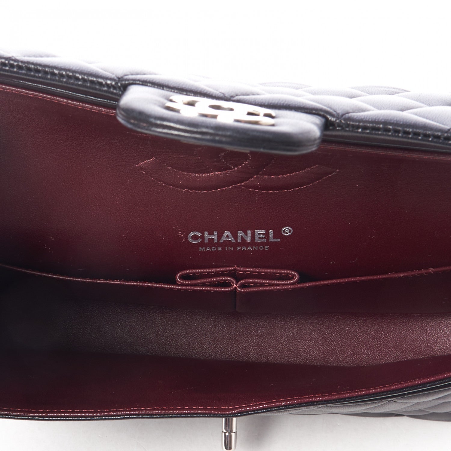 Chanel Lambskin Quilted Medium Double Flap Black 7 of 10