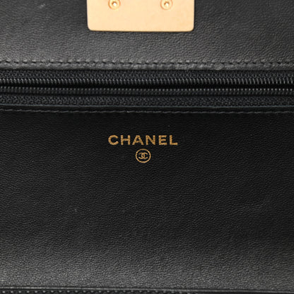 Chanel Lambskin Pyramid Wallet On Chain WOC Black 6 of 14