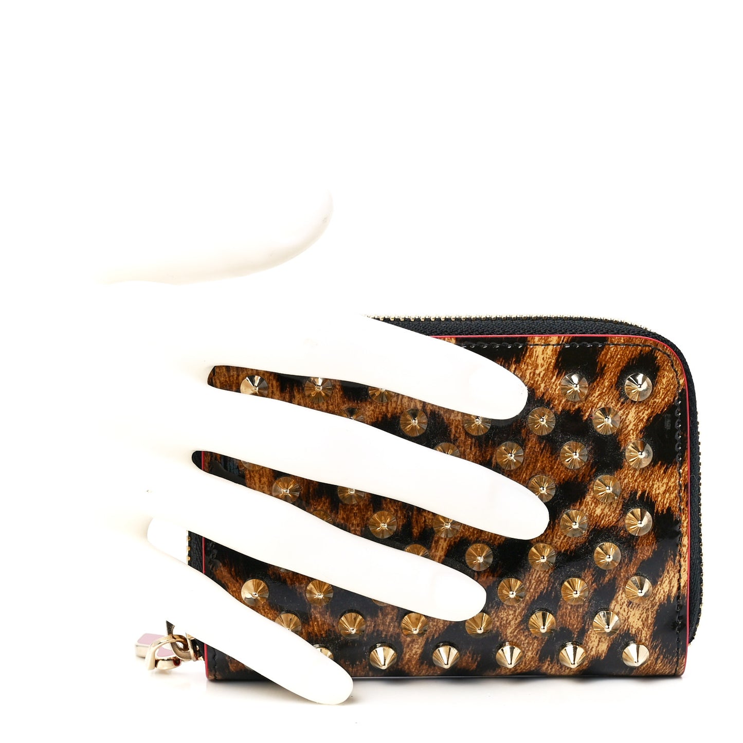 Patent Leopard Spiked Panettone Coin Purse