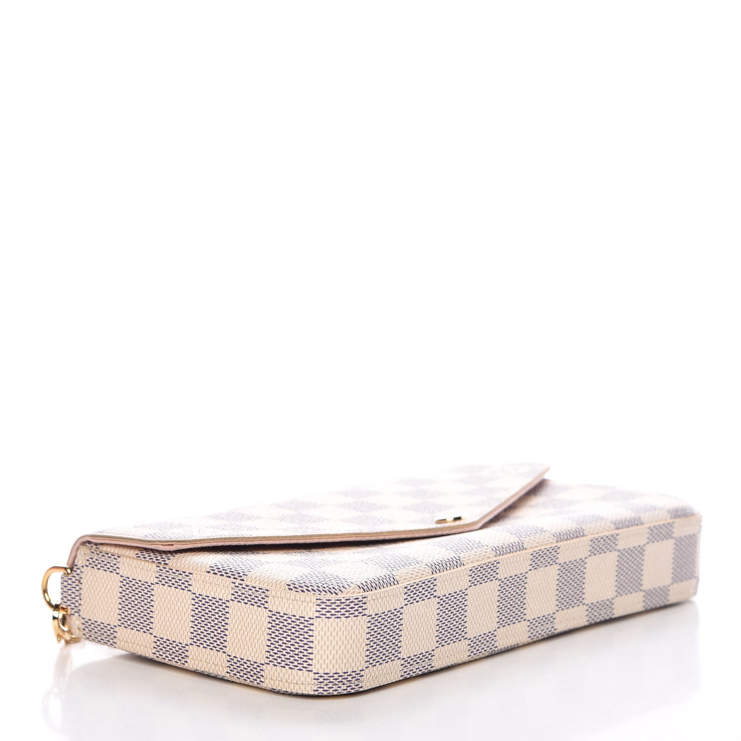 Damier Azur Pochette Felicie Chain Wallet Rose Ballerine
