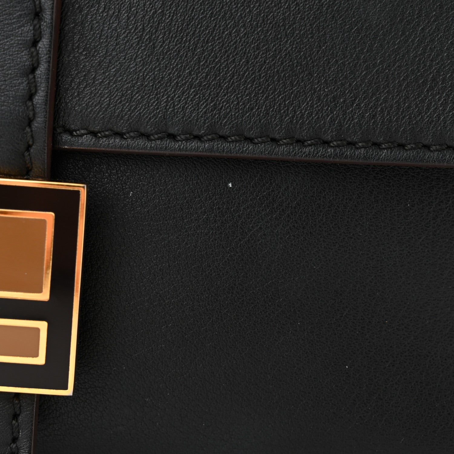 Fendi Vitello Flamingo Enamel Baguette Black 12 of 12