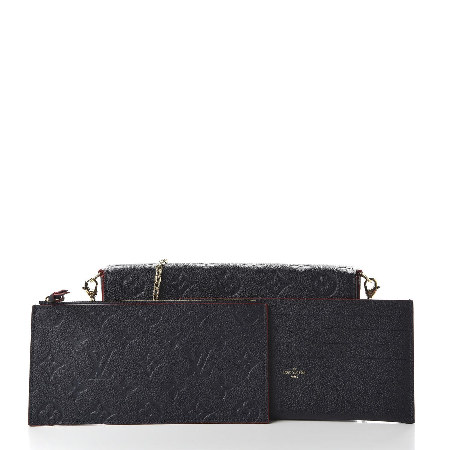 Empreinte Pochette Felicie Chain Wallet Marine Rouge