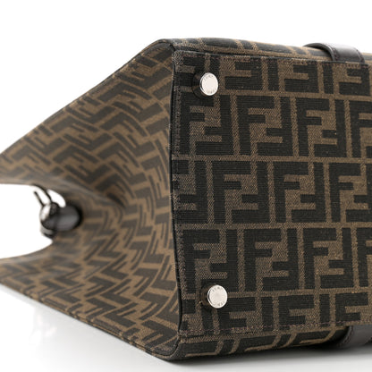 Fendi Recycled Fabric Jacquard Vitello Astro FF 1974 Shopping Tote Tobacco Moro Ebano 9 of 12