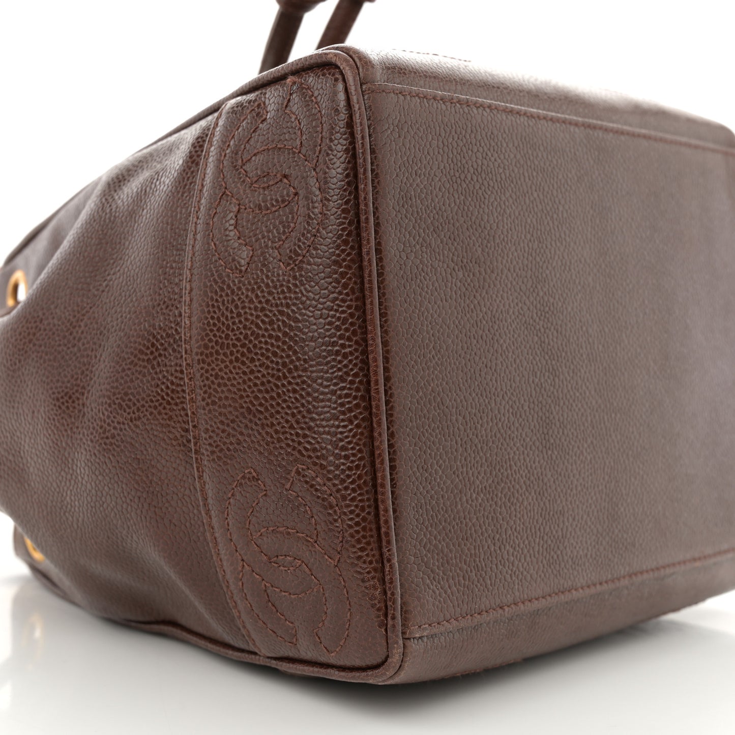 Caviar CC Drawstring Shoulder Bag Brown
