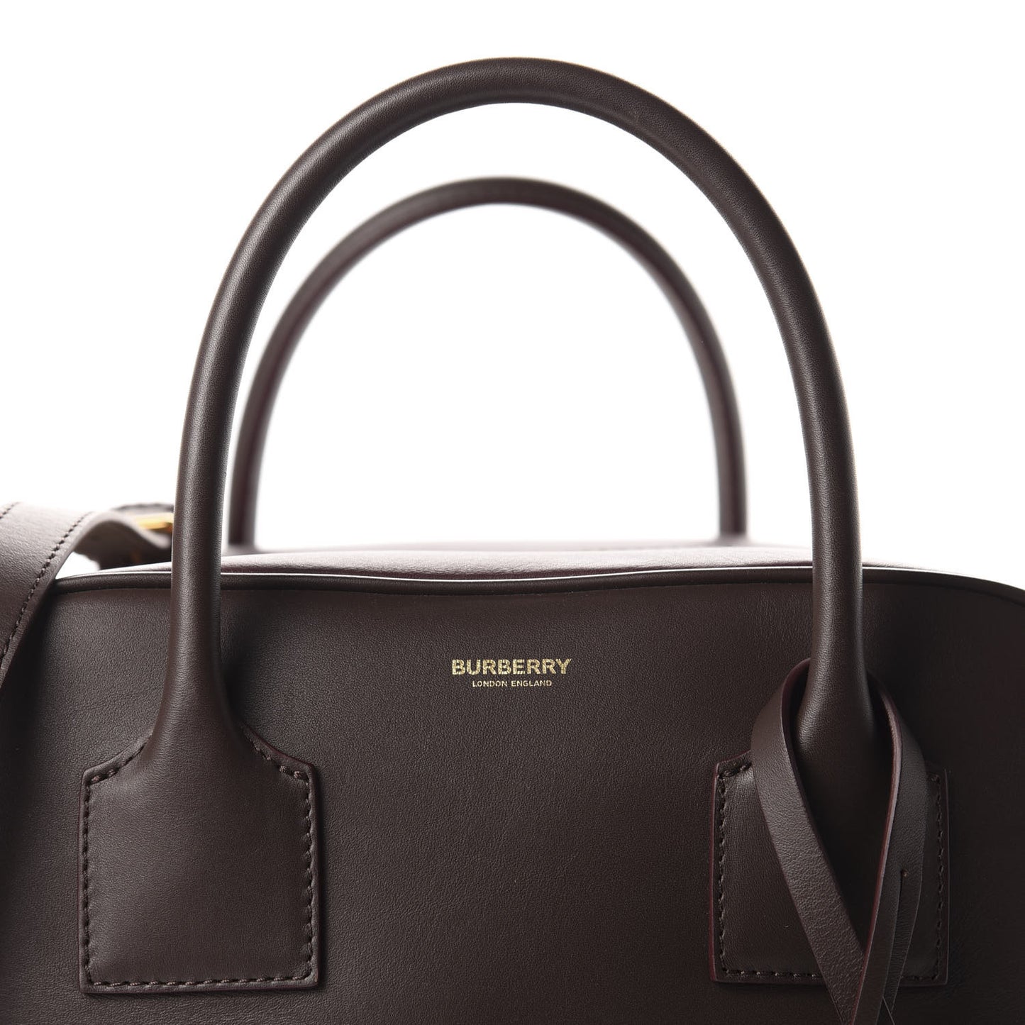 Smooth Calfskin Medium Cube Bowling Bag Mahogany