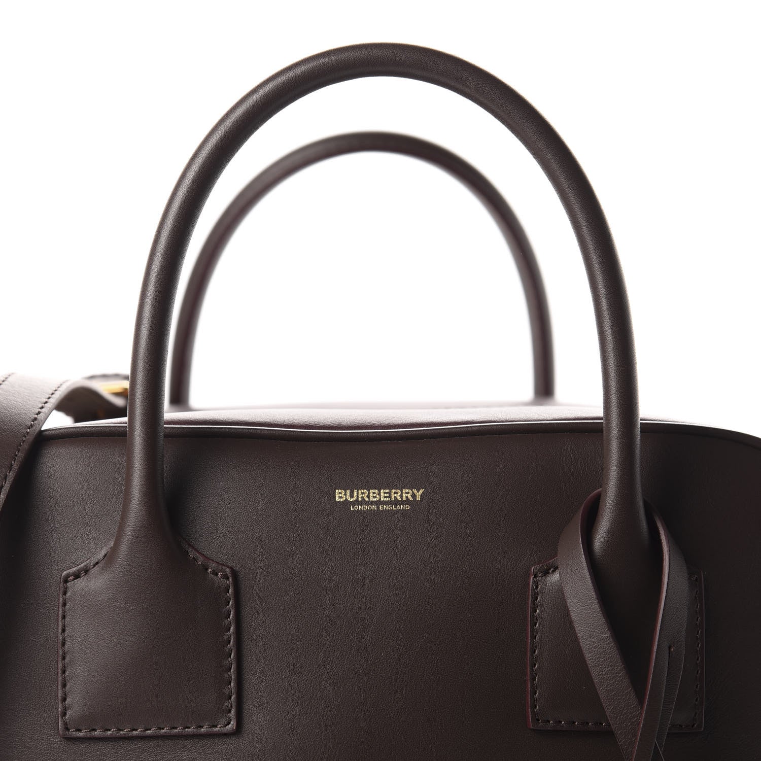 Burberry Smooth Calfskin Medium Cube Bowling Bag Mahogany 8 of 8