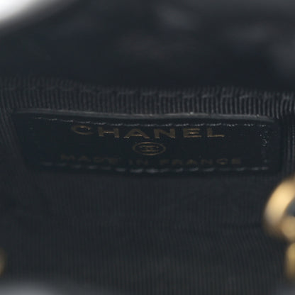 Chanel Calfskin Quilted Mini Drawstring Bucket Bag Black 6 of 12