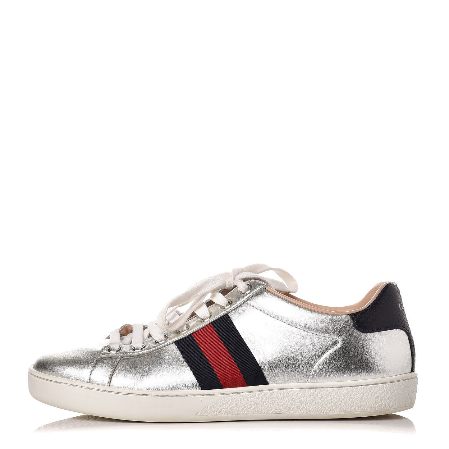 Metallic Nappa Silk Ayers Web Womens Ace Sneakers 37 Silver
