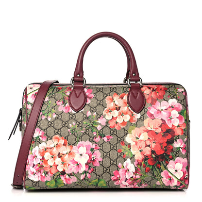 Gucci GG Supreme Monogram Blooms Medium Boston Beige Multicolor Dry Rose 1 of 13