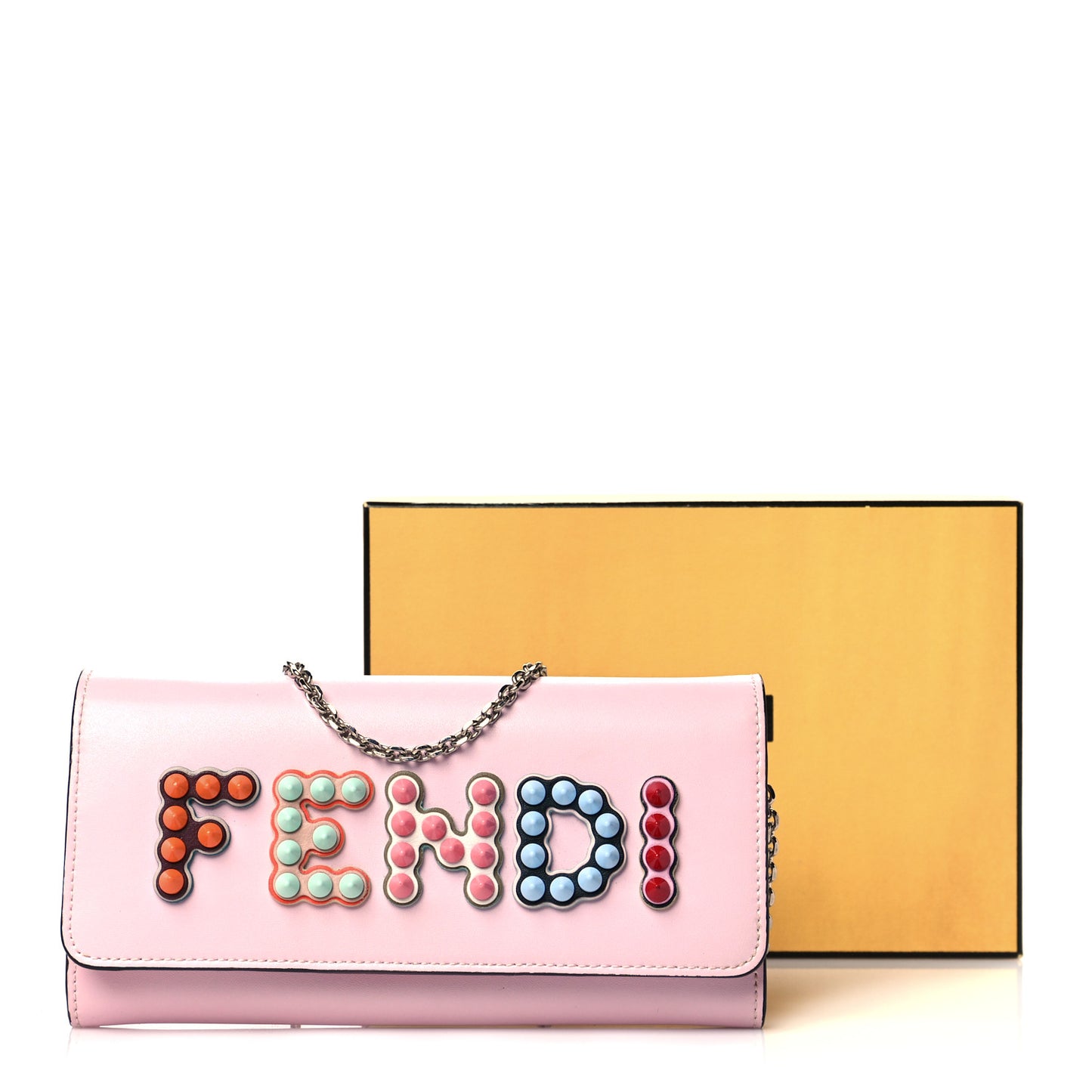 Vitello Liberty Fun Fair Studded Continental Wallet On Chain Peonia Multicolor