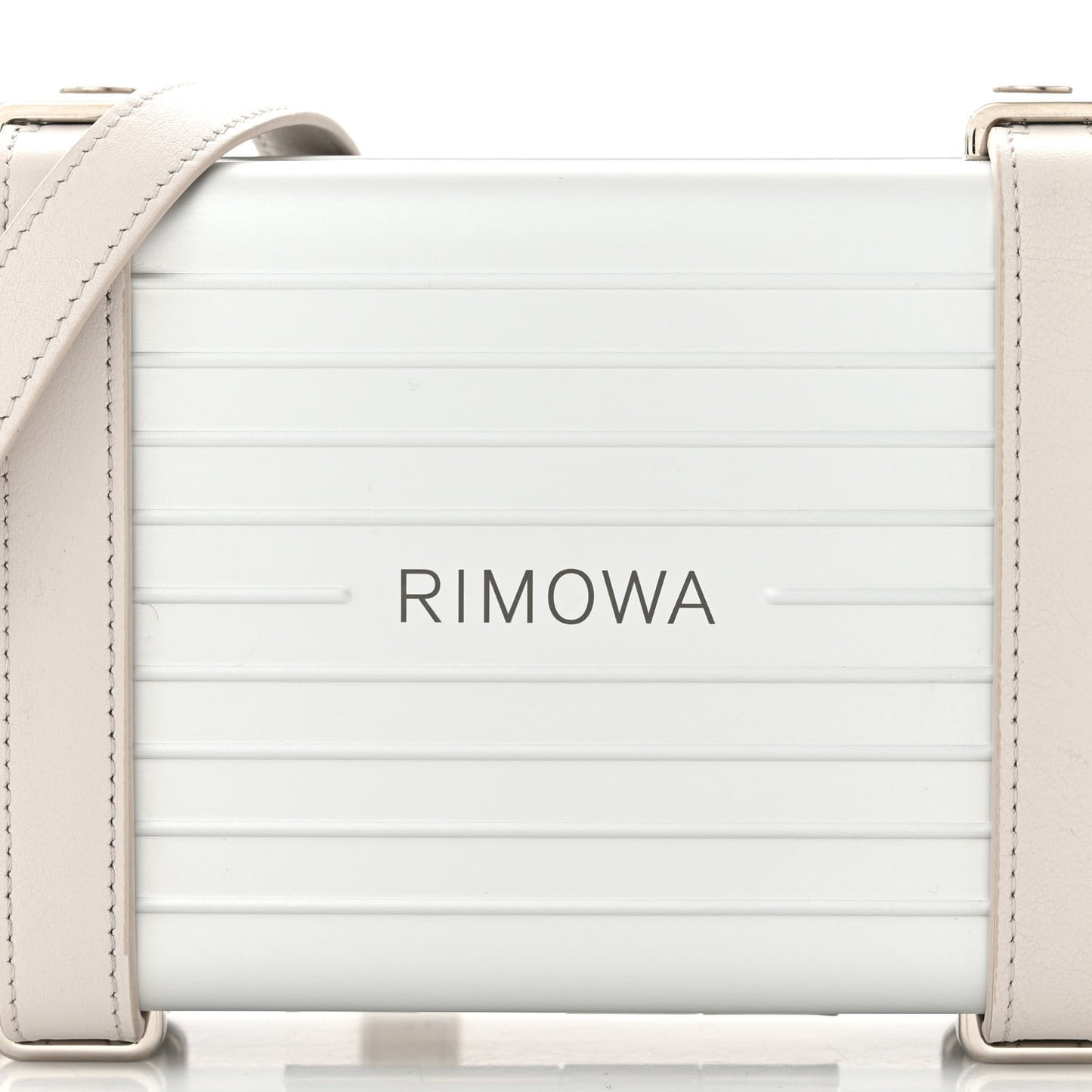 X RIMOWA Aluminum Personal Clutch On Strap Silver