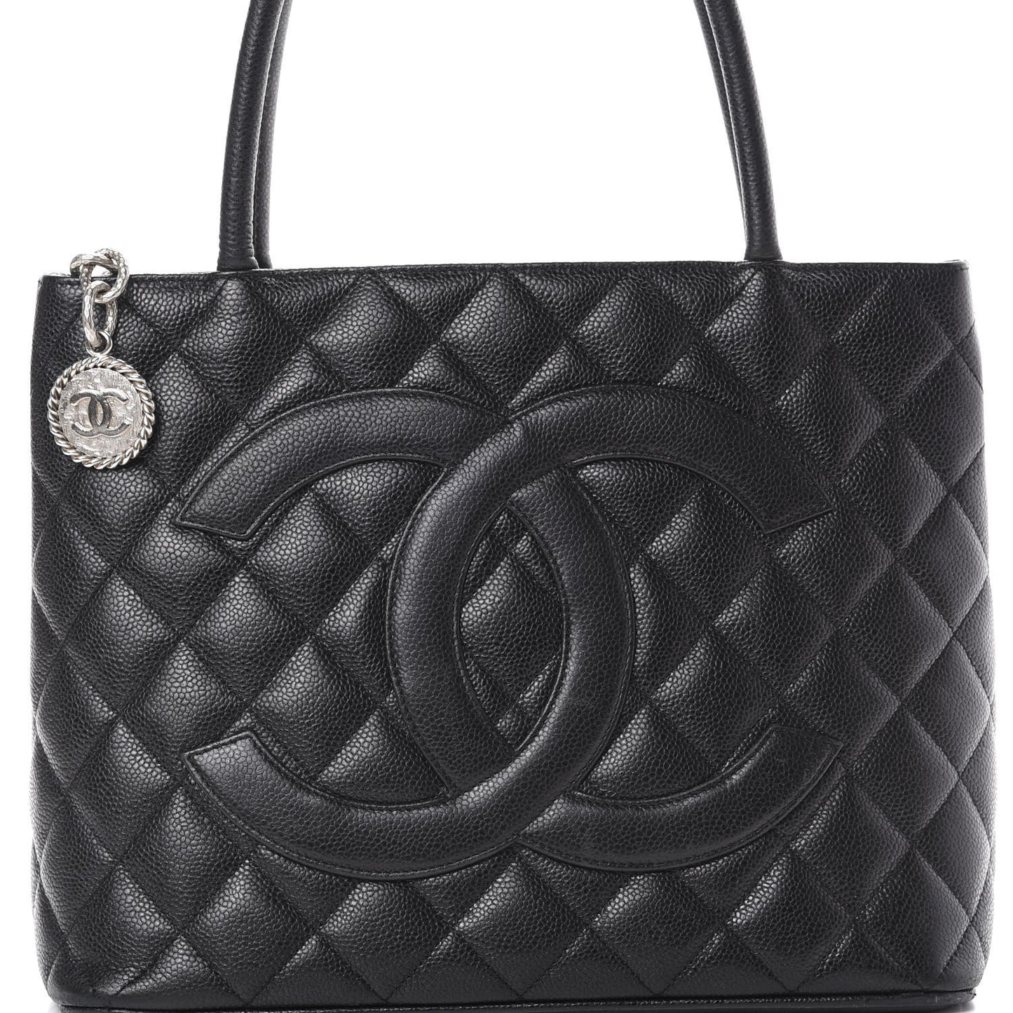 Caviar Quilted Medallion Tote Black