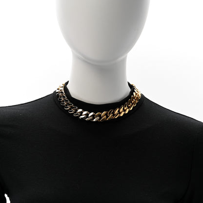 Saint Laurent Metal Curb Chain Necklace Gold Silver 2 of 5