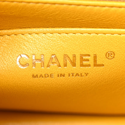 Chanel Lambskin Quilted Mini Top Handle Rectangular Flap Yellow 6 of 12